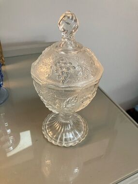 Vintage Glass Dome Lid Jar